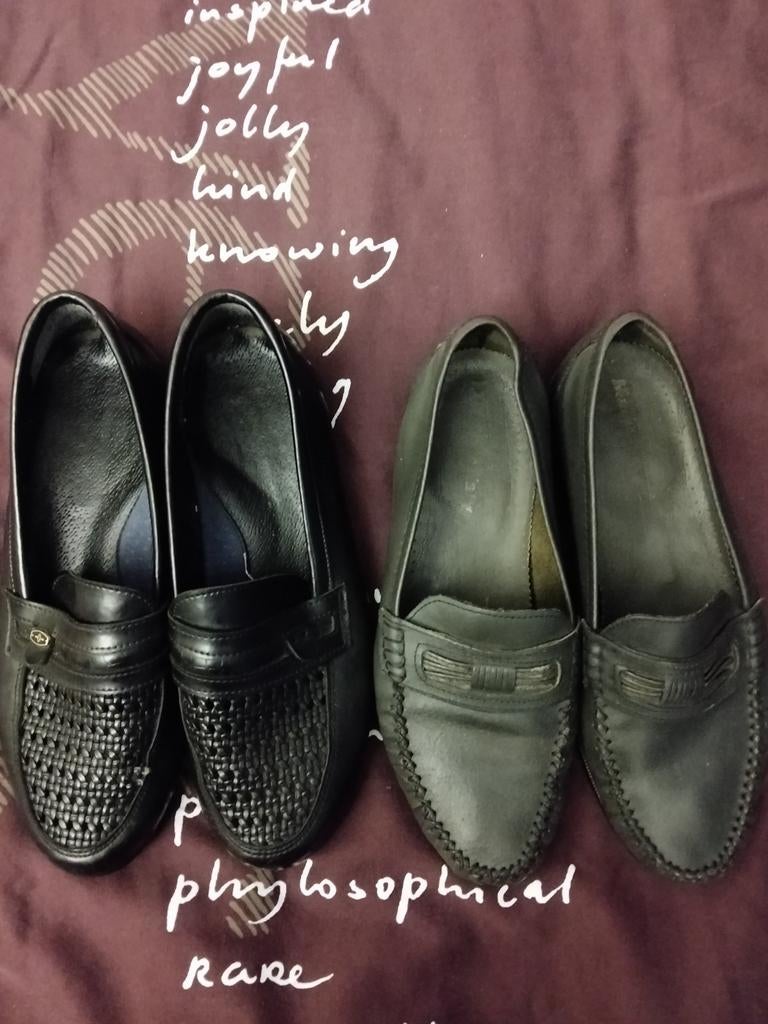 2 paar instappers M41, Zwart, Ophalen of Verzenden, Espadrilles of Moccasins, Gedragen