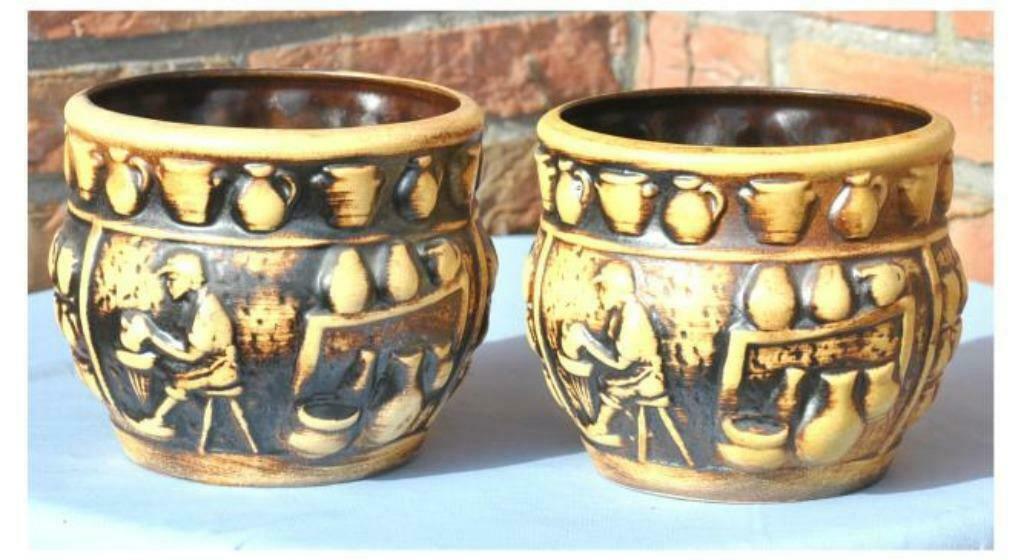 § paire de cache pot decor potier, Enlèvement ou Envoi