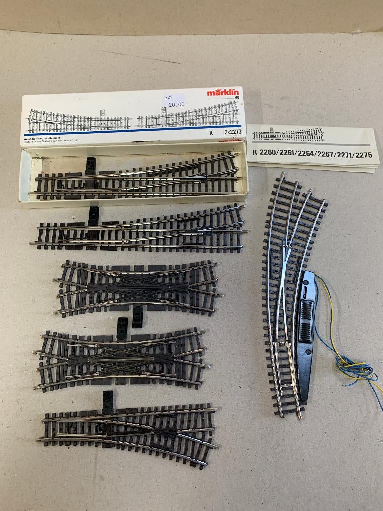 Märklin HO Voies K : Lot aiguillages et TJD, état neuf., Ophalen of Verzenden, Märklin