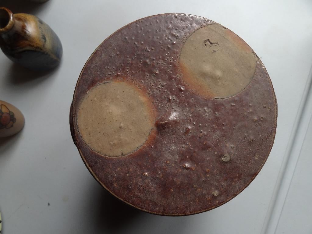 grand bocal  gres cylindrique ancien avec couvercle, France., Envoi