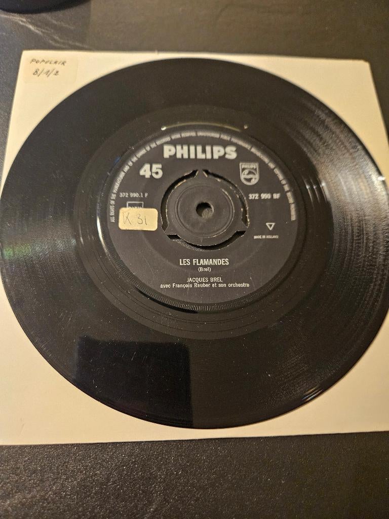 Jacques Brel Les Flamandes / La Dame Patronnesse, Gebruikt, 7 inch, Single, Ophalen of Verzenden