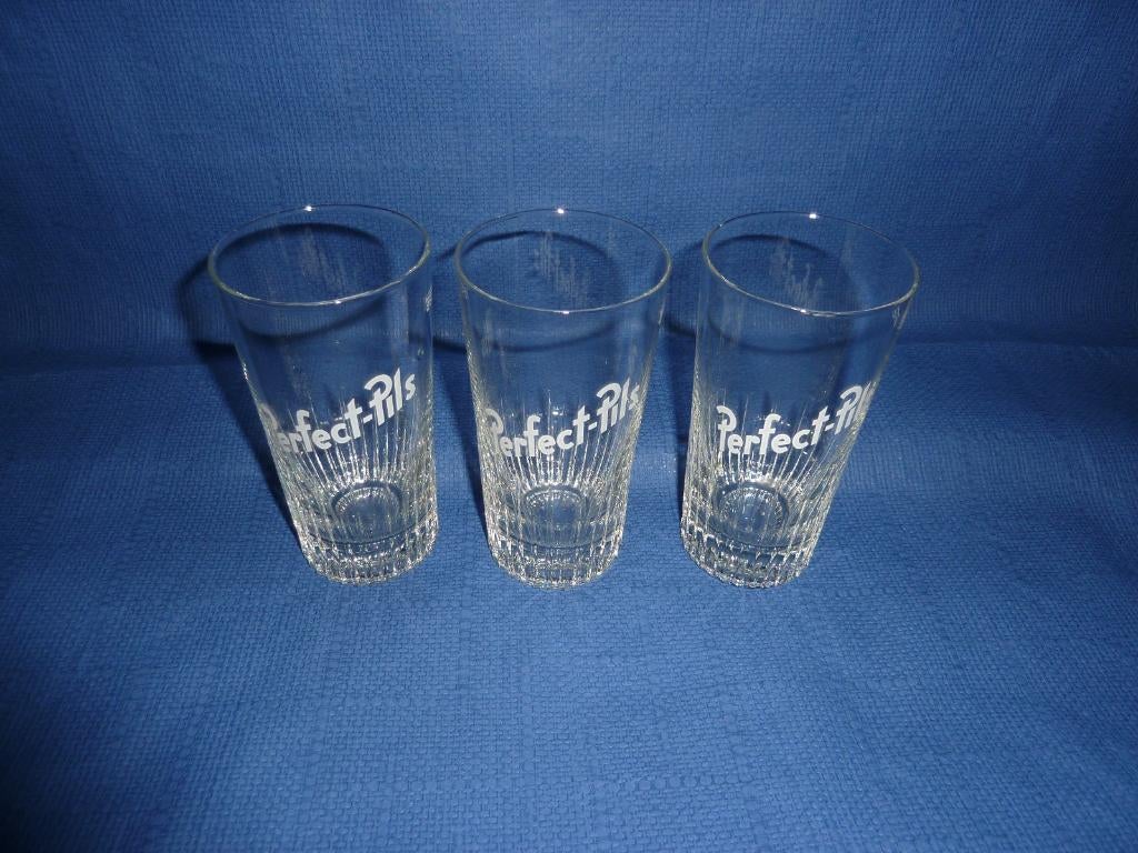 Lot de 3 verres Perfect-Pils 25cl - Ø 7cm ; hauteur 13,5cm, Verzamelen, Ophalen, Nieuw, Bierglas