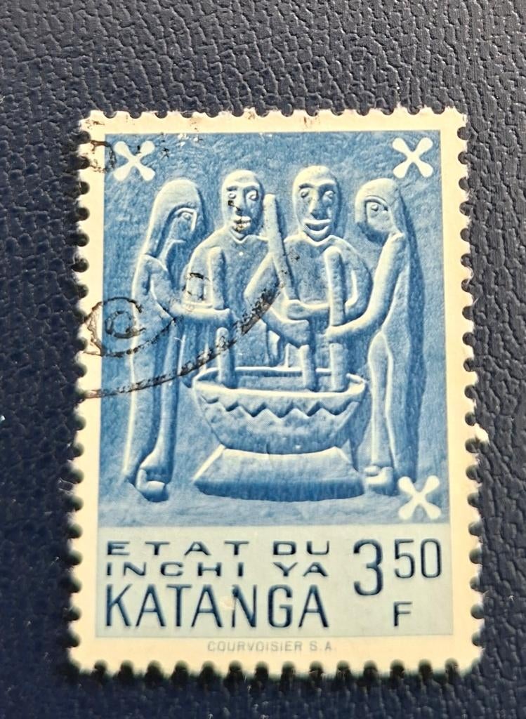 Postzegel Katanga OBP 57, Postzegels en Munten, Ophalen of Verzenden, Gestempeld