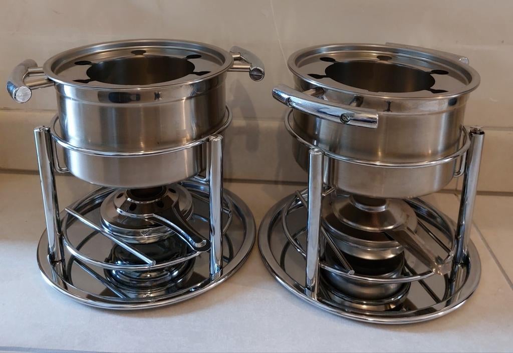 Fonduesets, Huis en Inrichting, Keuken | Potten en Pannen, Gebruikt, Inox, Ophalen
