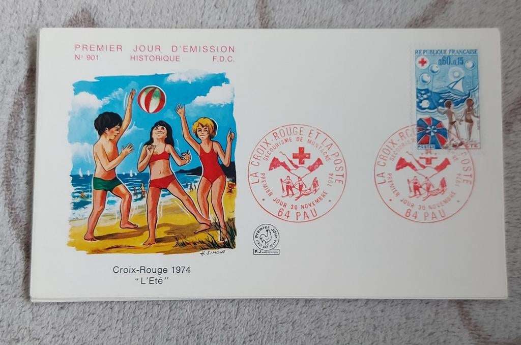 4 x Croix-Rouge française FDC, Enlèvement ou Envoi
