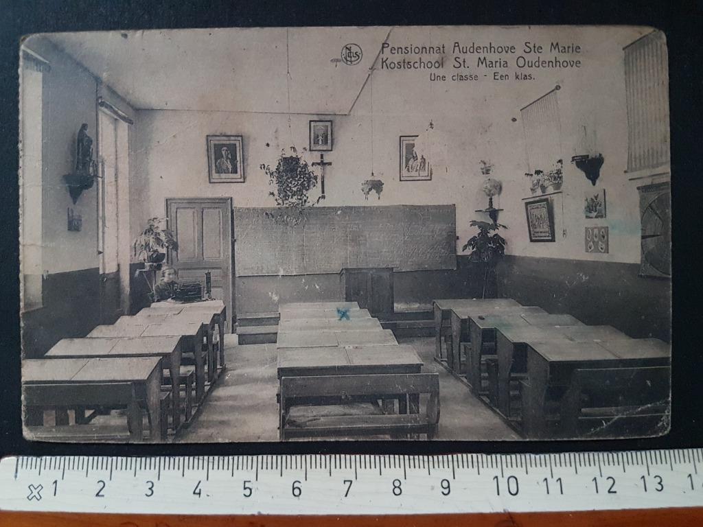 Postkaart St. Maria Oudenhove Kostschool Een klas ( Brakel ), Ophalen of Verzenden, 1920 tot 1940, Gelopen, Oost-Vlaanderen