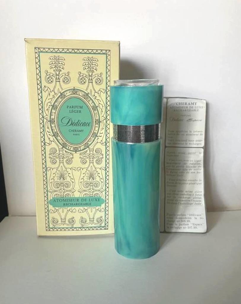 Boîte et flacon Cheramy Dédicace - collection, Enlèvement ou Envoi, Utilisé, Bouteille de parfum