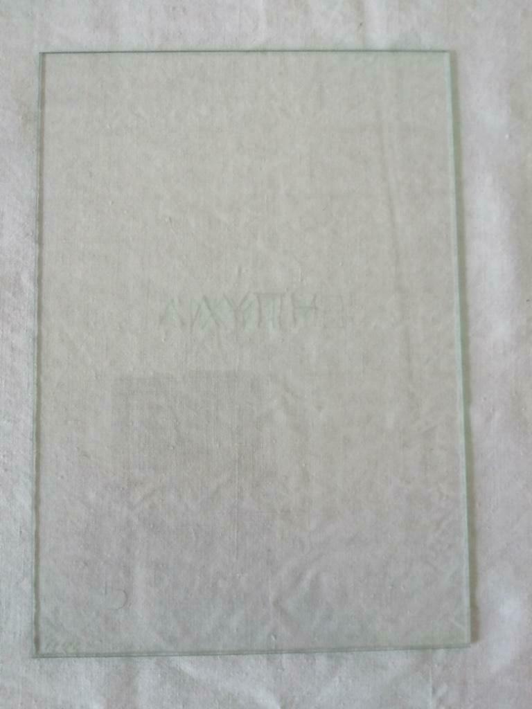 Leo Copers Visie III plaque en verre rayé signée et daté 88, Ophalen
