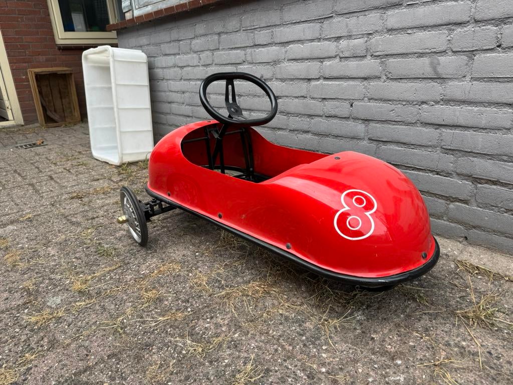 Oude metalen trapauto / 3 wieler, Antiek en Kunst, Ophalen