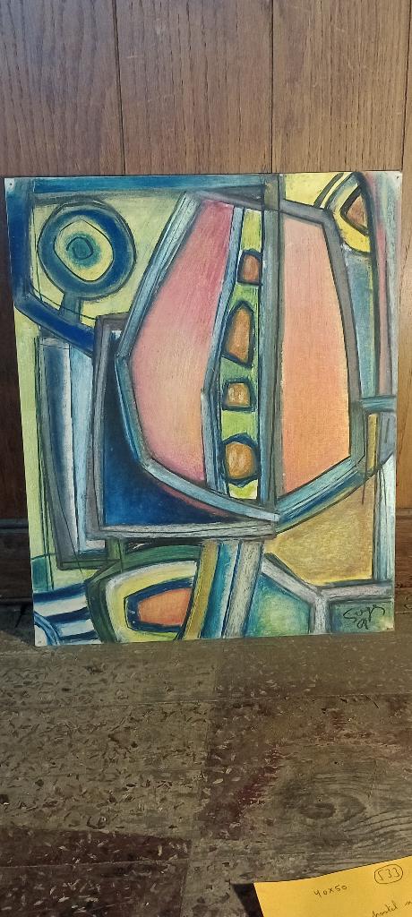 Dessin pastel signé Serge Montegnies,1968,40x50,n533, Enlèvement ou Envoi