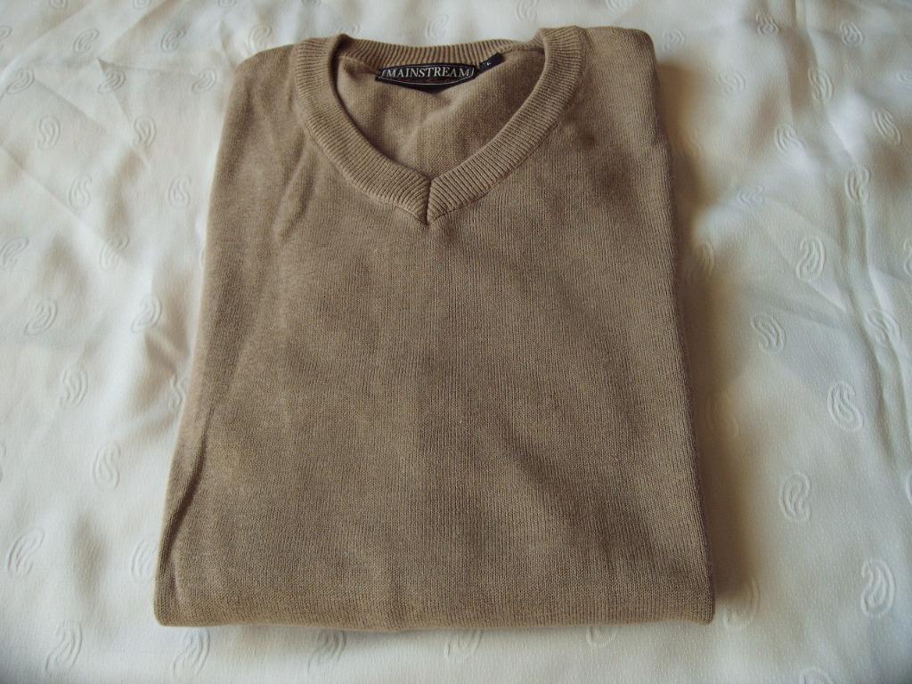 Trui met V hals, licht bruin maat L, Kleding | Heren, Truien en Vesten, Ophalen, Bruin, Zo goed als nieuw, Andere