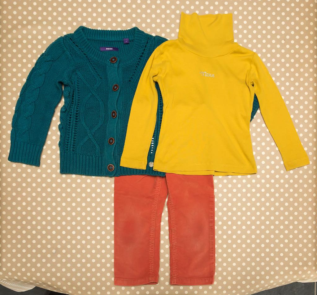 Donkergroene cardigan + rolkraagje, Mexx, maat 92 (3 stuks), Kinderen en Baby's, Kinderkleding | Maat 92, Mexx, Gebruikt, Meisje