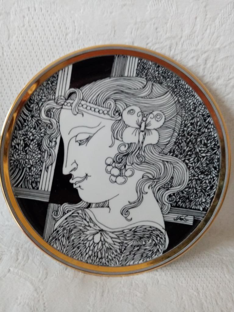 Hollohaza jaren 70 Hongaars porseleinen decoratiebord (20cm), Antiek en Kunst, Antiek | Porselein, Ophalen of Verzenden