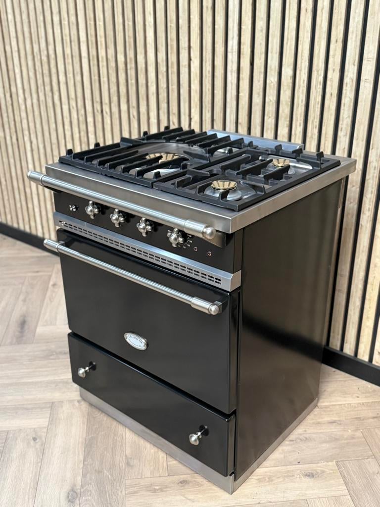 Poêle Lacanche de luxe 70cm noir + gaz en très bon état, Electroménager, Cuisinières, Enlèvement ou Envoi, Comme neuf, Gril, Électrique