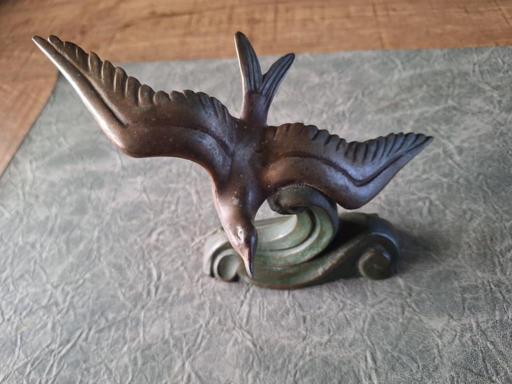 Art deco meeuw, Antiek en Kunst, Antiek | Brons en Koper, Ophalen of Verzenden