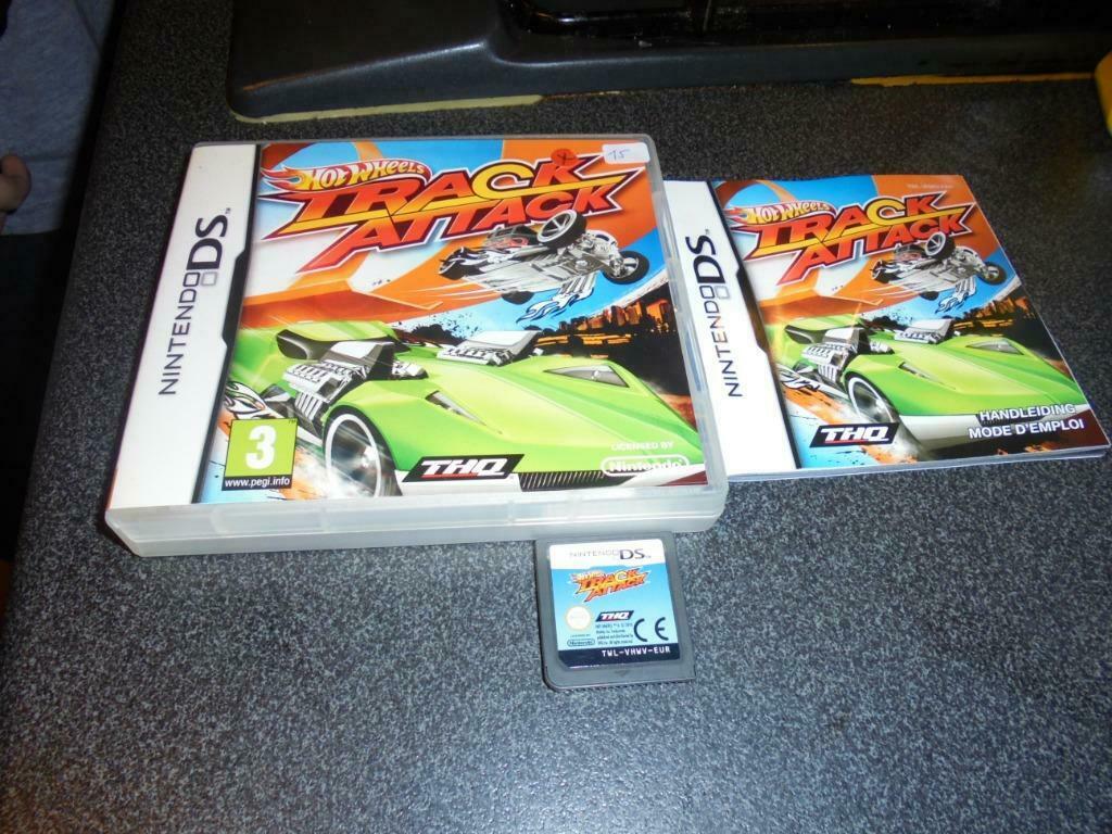 Nintendo DS Hot Wheels Track Attack (orig-compleet), Ophalen of Verzenden, Gebruikt, Racen en Vliegen, Vanaf 3 jaar