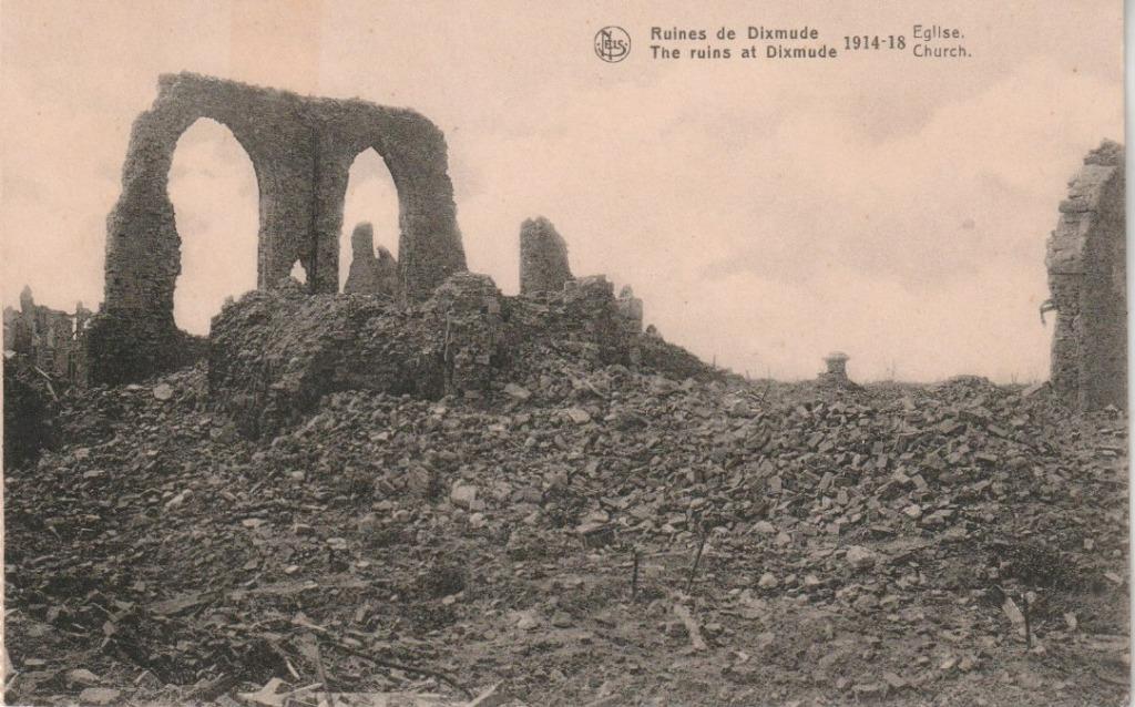 DIXMUDE (RUINES DE) 1914 - 1918 EGLISE CARTE POSTALE, Ophalen of Verzenden, Voor 1920, Ongelopen, West-Vlaanderen
