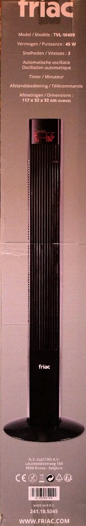 torenventilator Friac TVL-10409, Electroménager, Ventilateurs, Enlèvement, Ventilateur avec télécommande, Neuf, Ventilateur tour