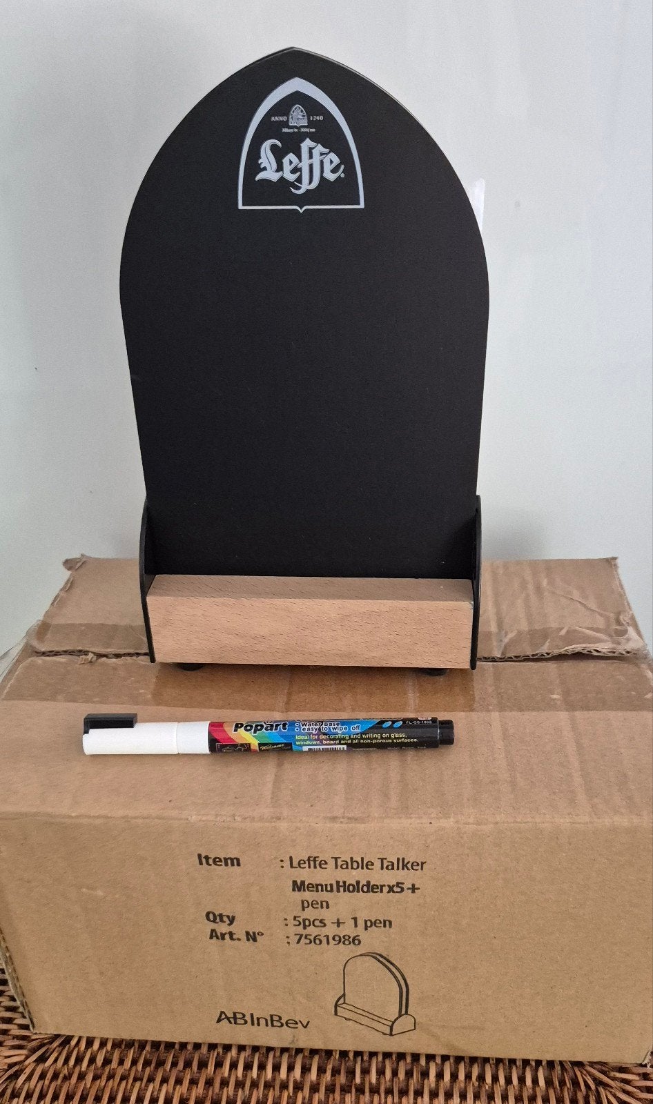 Disques de table/porte-menus Leffe, 5 pièces dans la boîte, Collections, Marques de bière, Enlèvement, Leffe