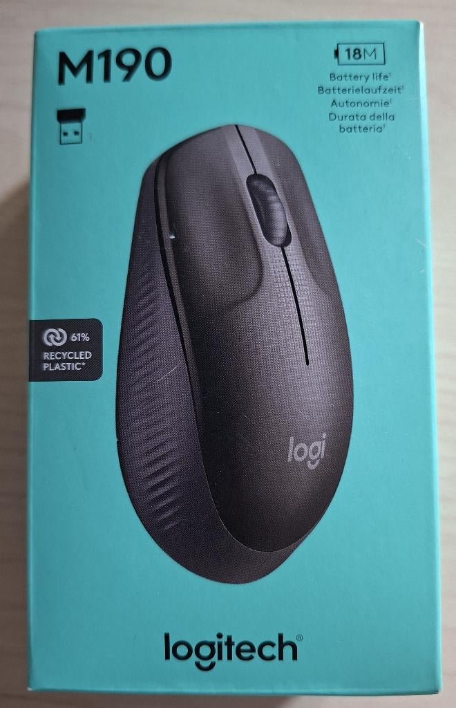 draadloos muis logitech m190, Computers en Software, Muizen, Ophalen, Rechtshandig, Muis, Logitech