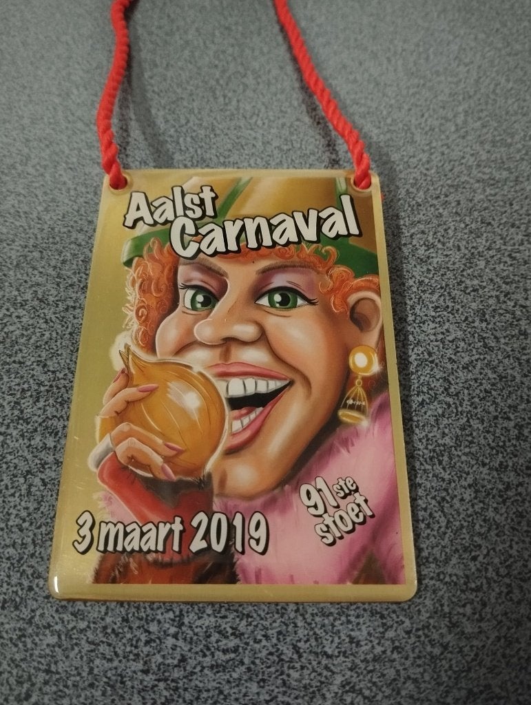 Carnaval medaille Aalst metaal 2019, Ophalen of Verzenden, Overige materialen