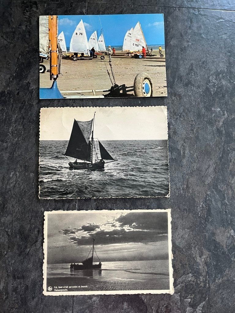 Postkaarten De Panne - zeilboot - zeilwagens, Ophalen of Verzenden