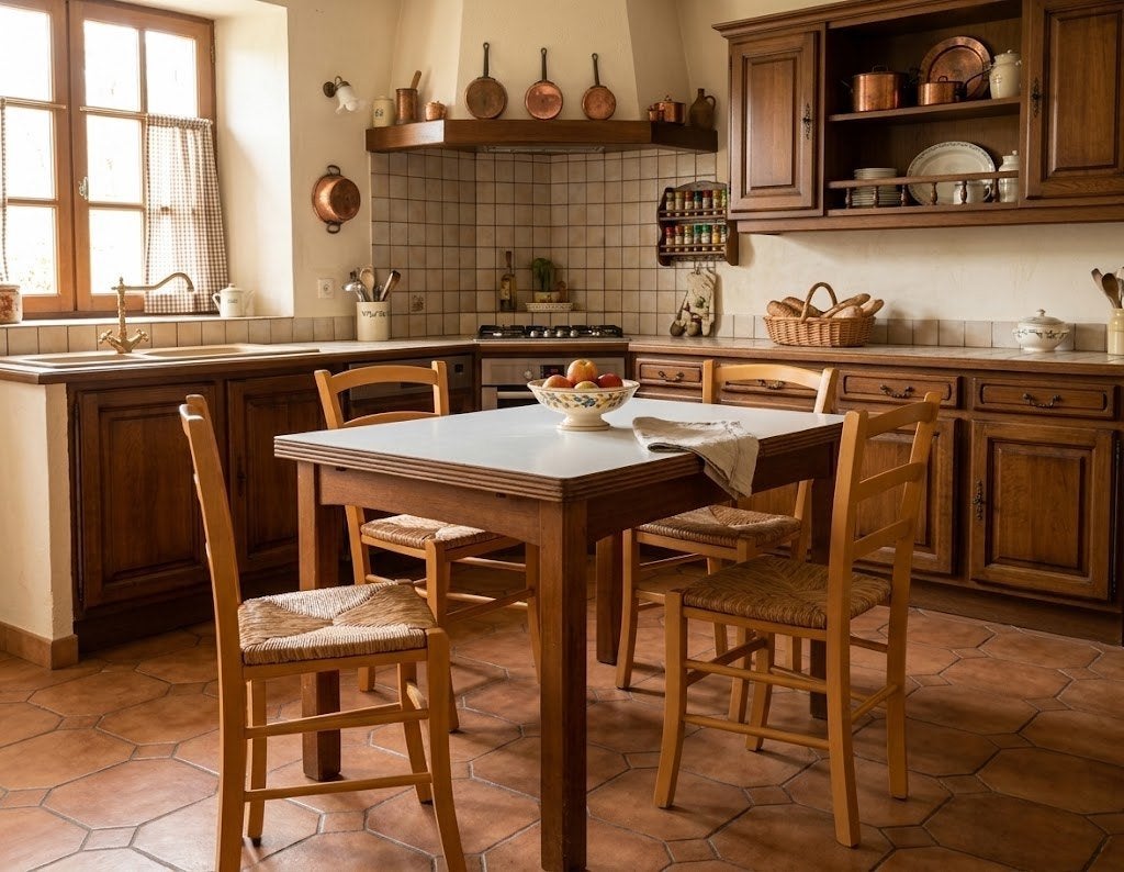 FAIRE OFFRE : TABLE + 5 CHAISES, Maison & Meubles, Enlèvement, Utilisé