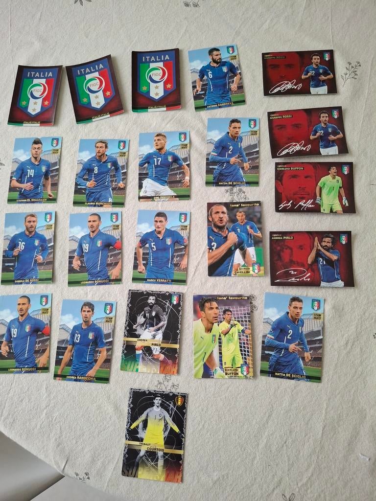 Panini kaarten  meeste italia + courtois, Ophalen of Verzenden