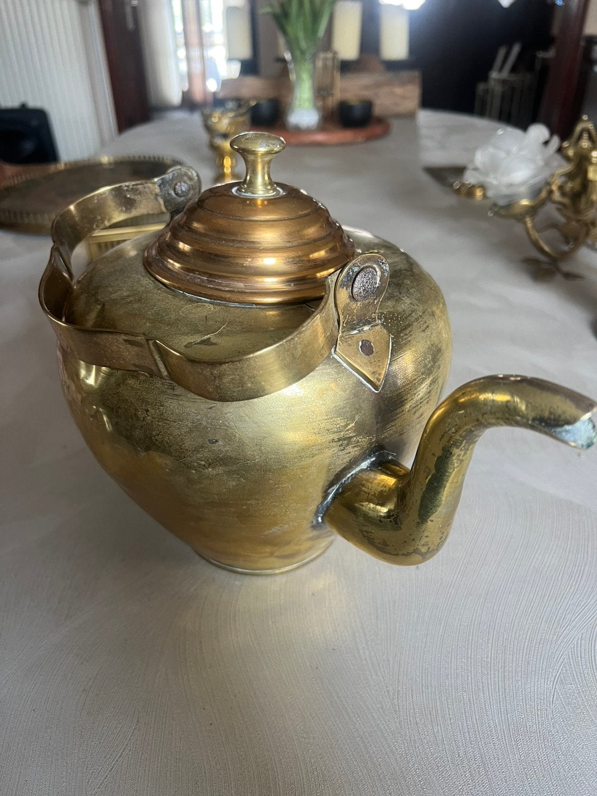 Koper/messing theepot, Antiek en Kunst, Ophalen, Koper