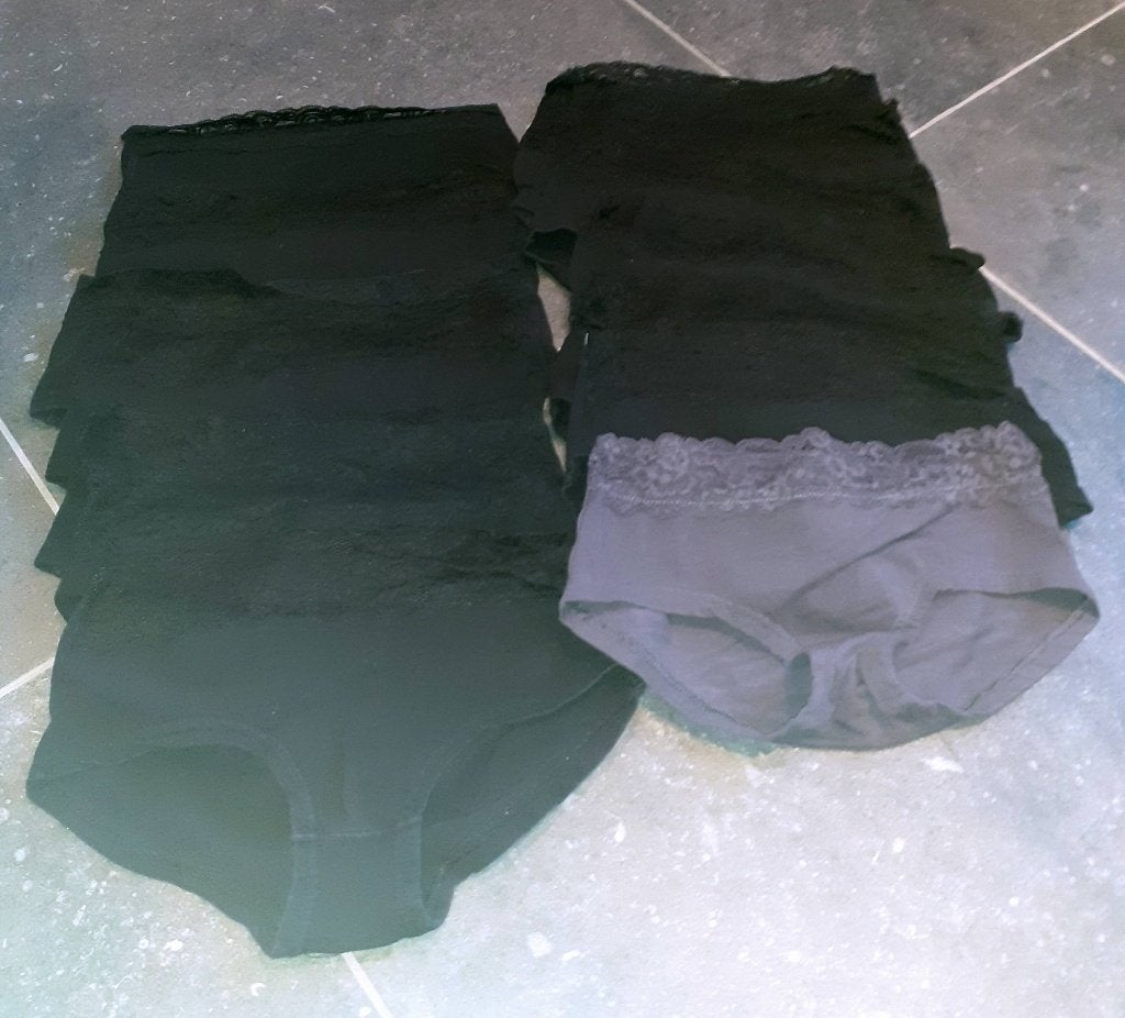 slip set 14 hipster zwart en grijs met kant Zeeman S, Ophalen of Verzenden, Zwart, Slip