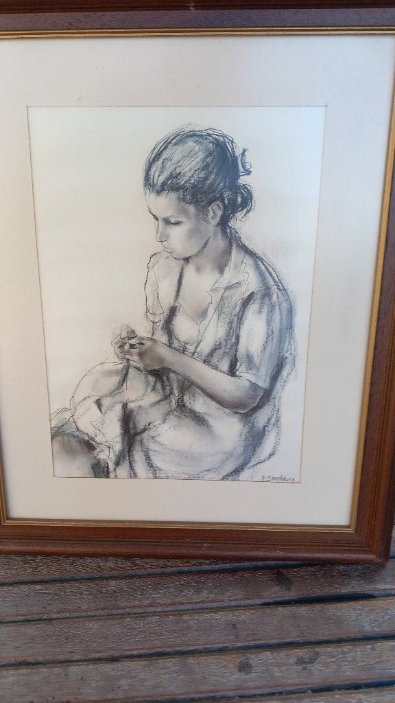 Tekening Smolders, Antiquités & Art, Art | Dessins & Photographie, Enlèvement, Dessin, Encadré