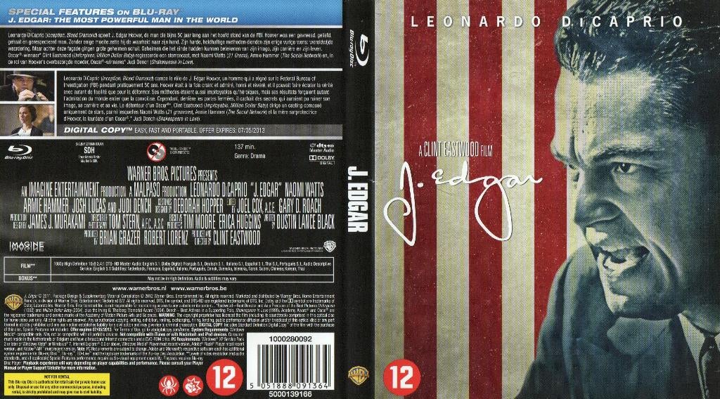 j. edgar (blu-ray) neuf, Enlèvement ou Envoi, Comme neuf, Drame