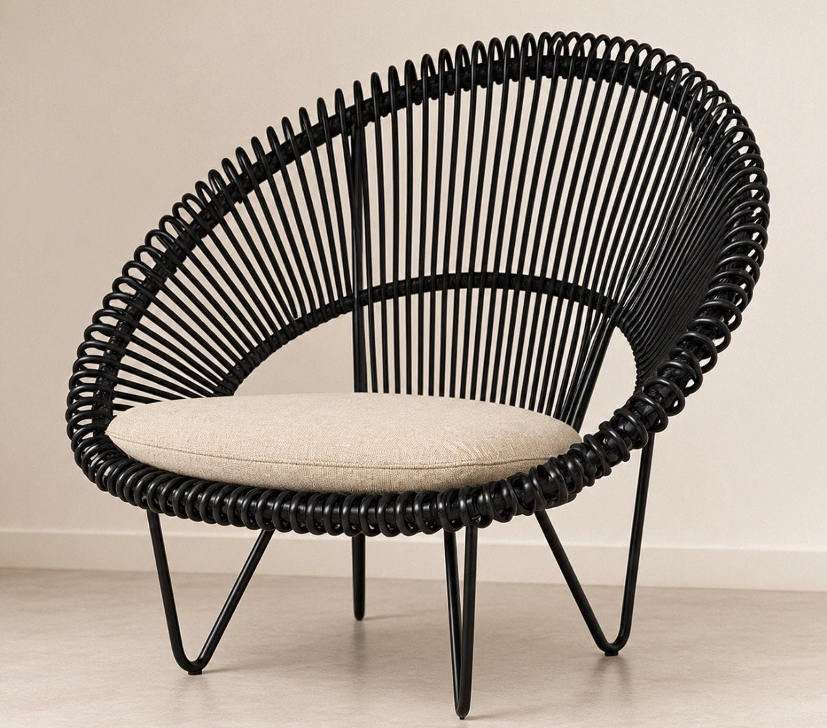 Vincent Sheppard Fauteuil lounge design – Noir avec coussin, Enlèvement, Comme neuf
