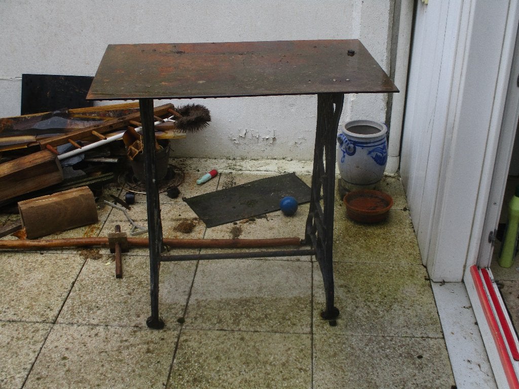 ancienne table en fonte, Enlèvement, Utilisé, Rectangulaire, Métal