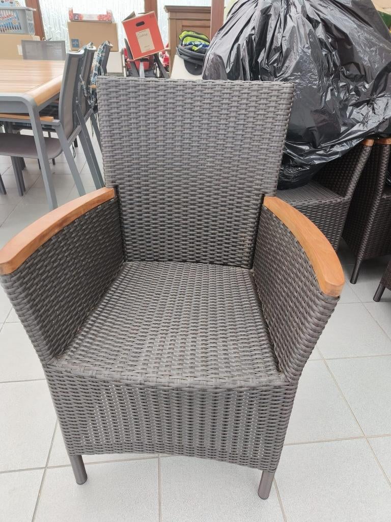 Zes eetkamerstoelen  of als tuinset , beste kwaliteit, Huis en Inrichting, Ophalen, Zwart, Vijf, Zes of meer stoelen, Overige materialen