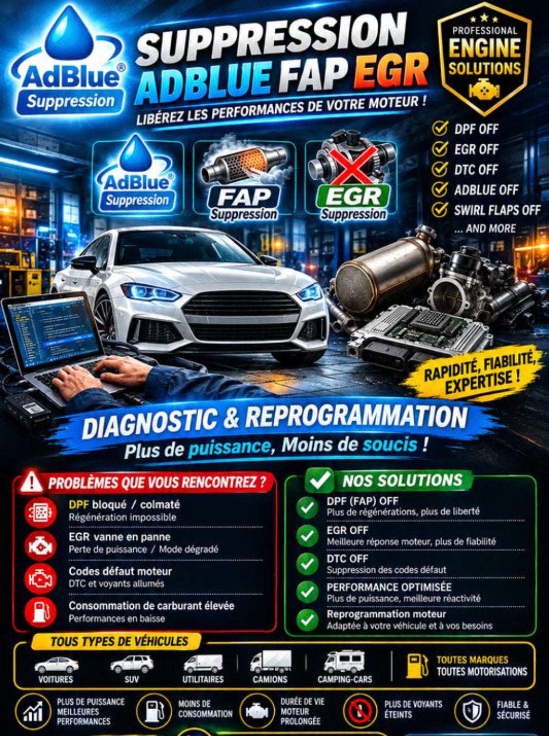 Reprogrammation voiture moteur fap egr adblue suppression, Ophalen of Verzenden, Audi