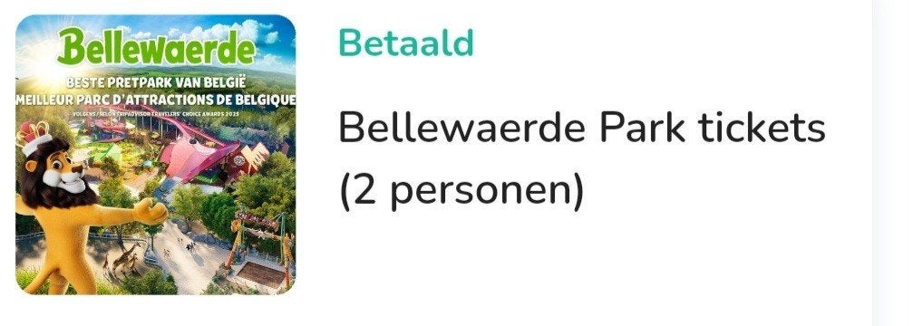 2 tickets Bellewaerde