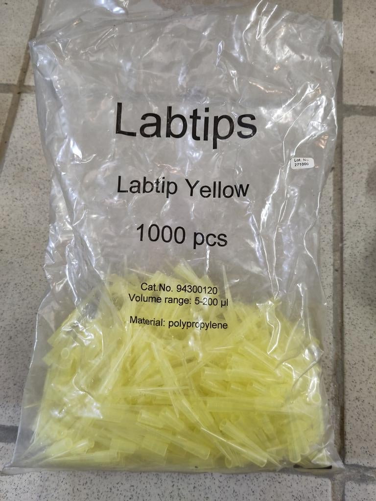 Yellow tips (5–200 µl) ThermoLabsystems, Ophalen of Verzenden, Nieuw