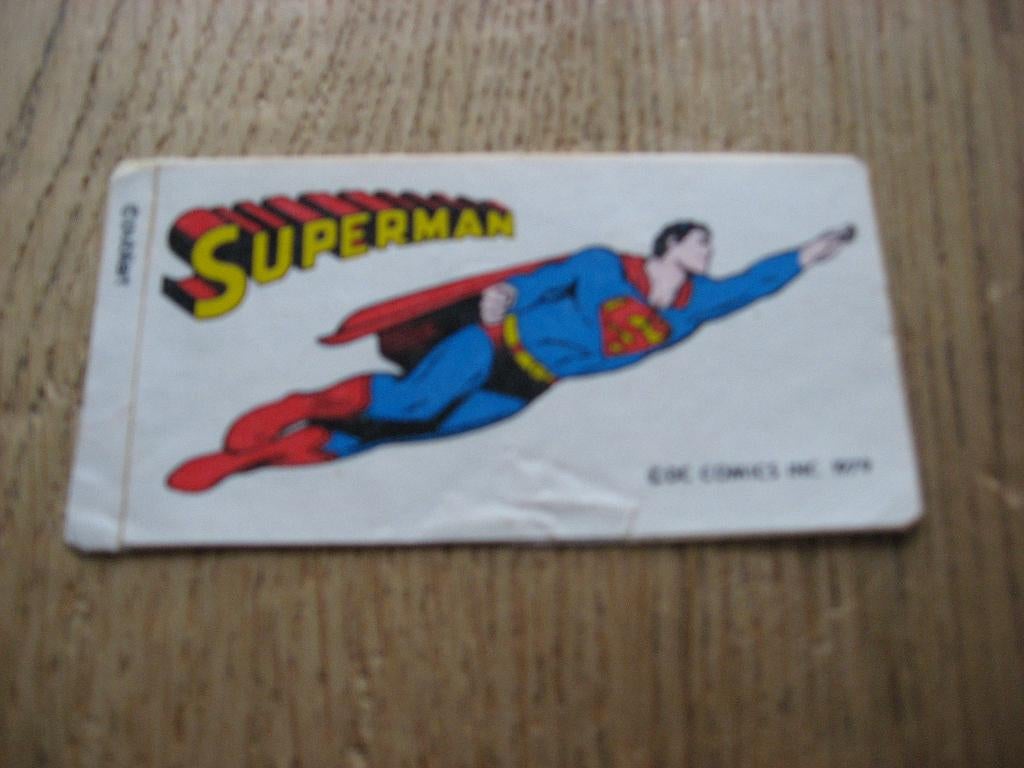 Sticker 1979 Superman 4 x 8 cm, Ophalen of Verzenden, Zo goed als nieuw, Strip of Tekenfilm