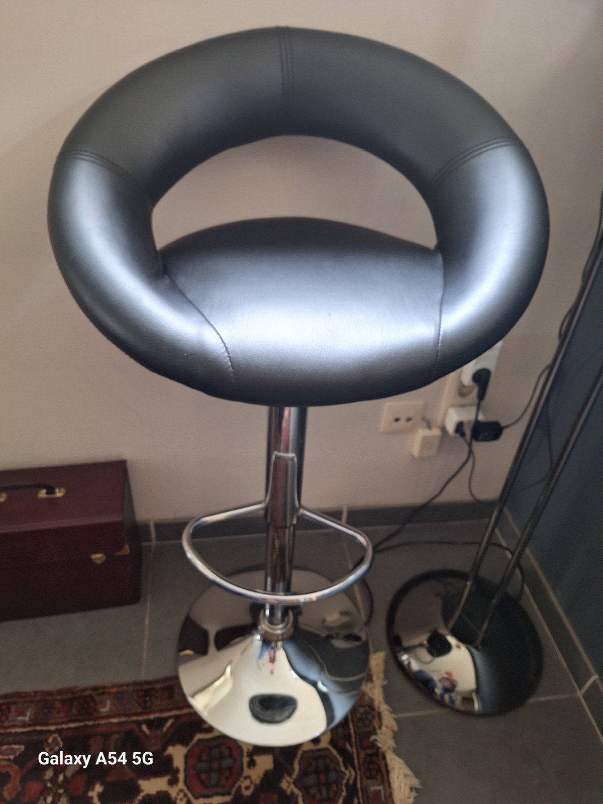 Barkruk zwartzgan, 90 cm ou plus, 2 tabourets, Comme neuf, Synthétique