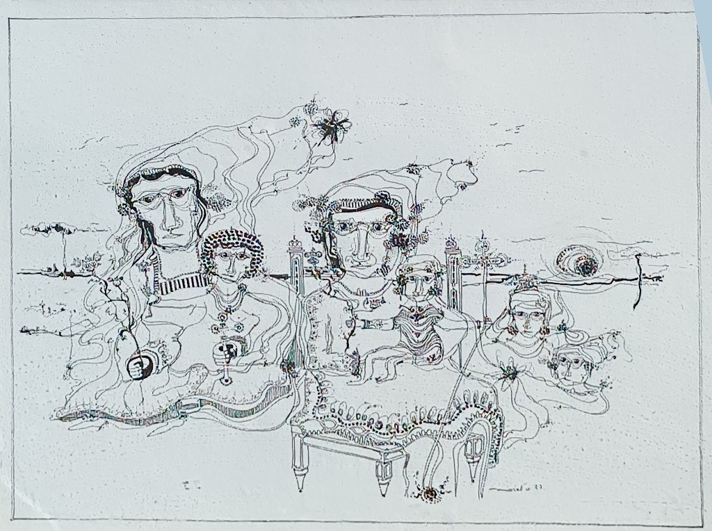 Morel: Familie 1977 (70 x 60 cm), Antiek en Kunst, Kunst | Schilderijen | Modern, Ophalen of Verzenden