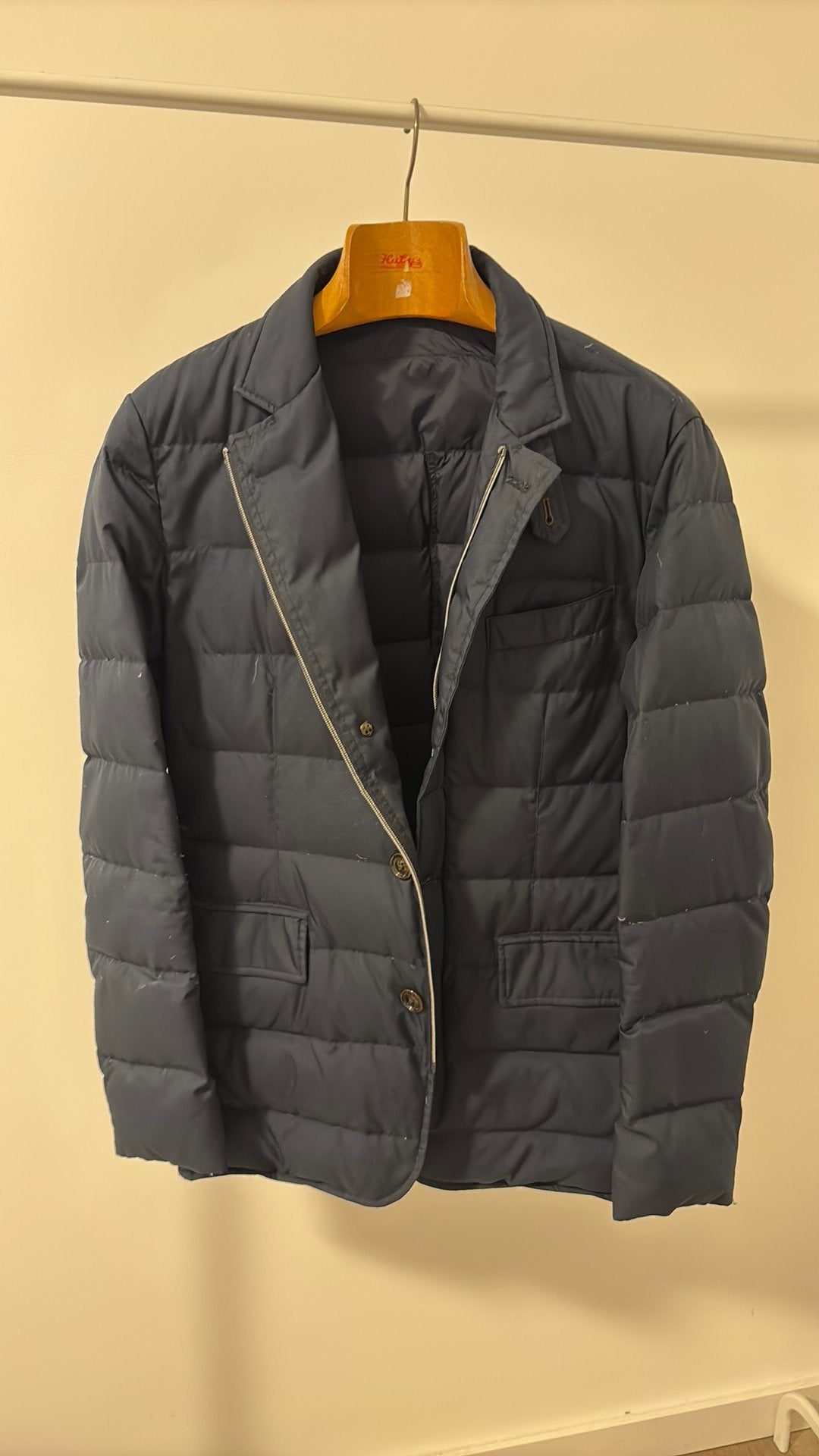 Hacket donsjas maat=M, kleur blauw, Ophalen of Verzenden, Zo goed als nieuw, Maat 48/50 (M), Blauw