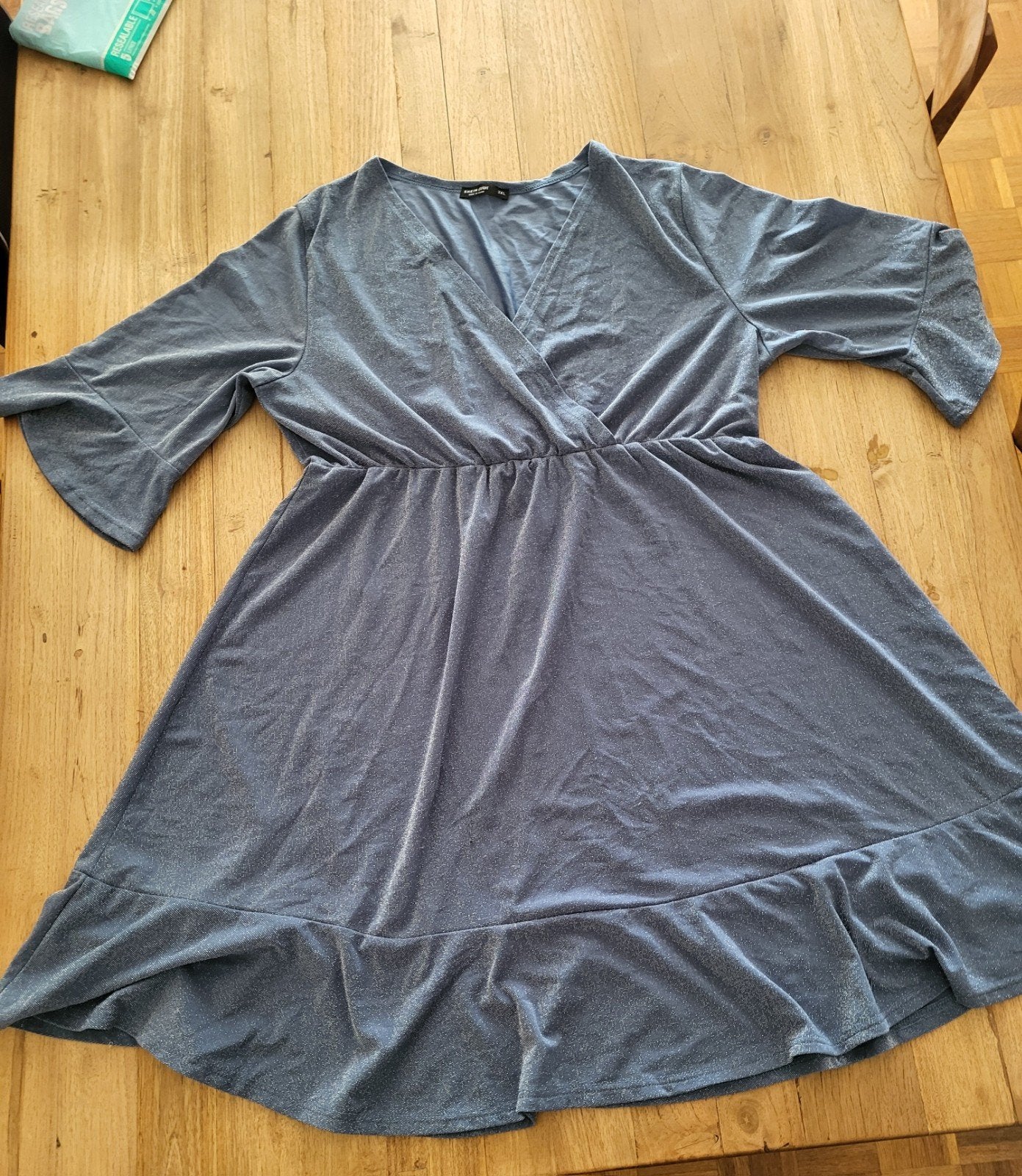 blauwe glitterjurk 3xl, Verzenden, Zo goed als nieuw, Blauw, Jurk