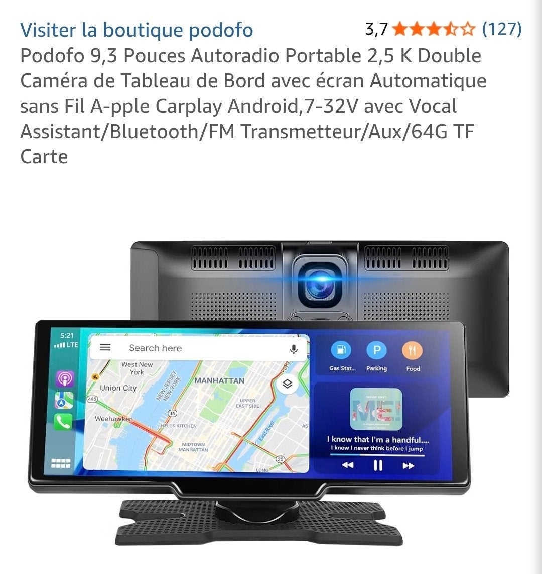 A vendre carplay Android podofo encore sous garantie, Auto diversen, Ophalen, Zo goed als nieuw