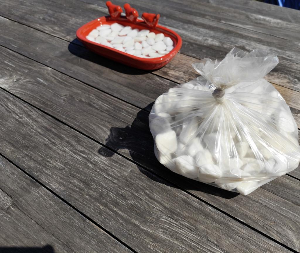 Witte siersteen Carrera rond 25-40mm - 5 kg, Tuin en Terras, Ophalen