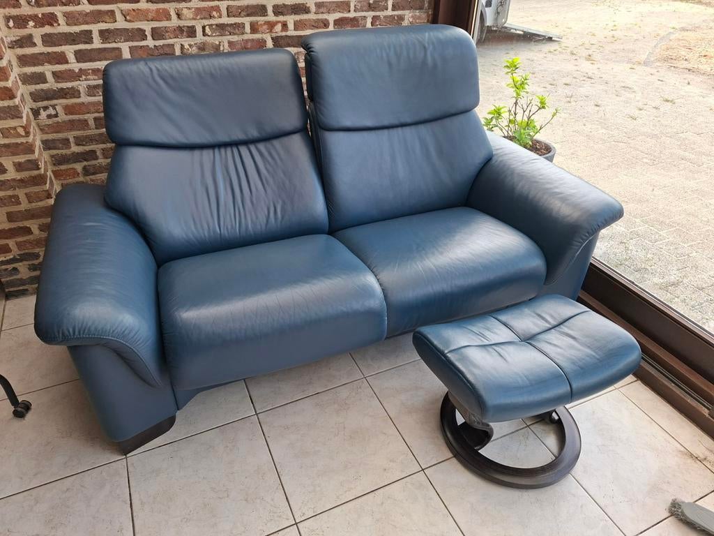 Stressless 2-zits zetel blauw, Maison & Meubles, Enlèvement