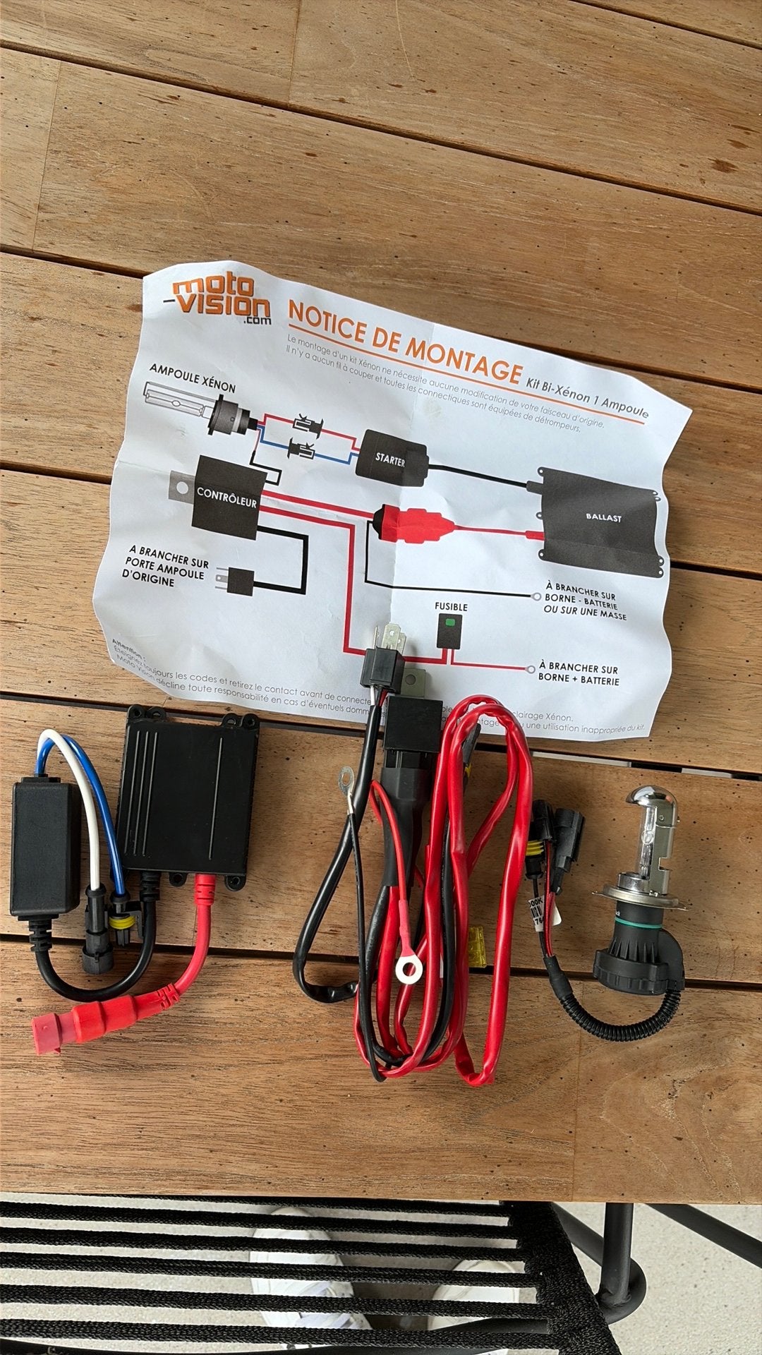 Bi-Xenon installatie kit voor motorfiets, Ophalen