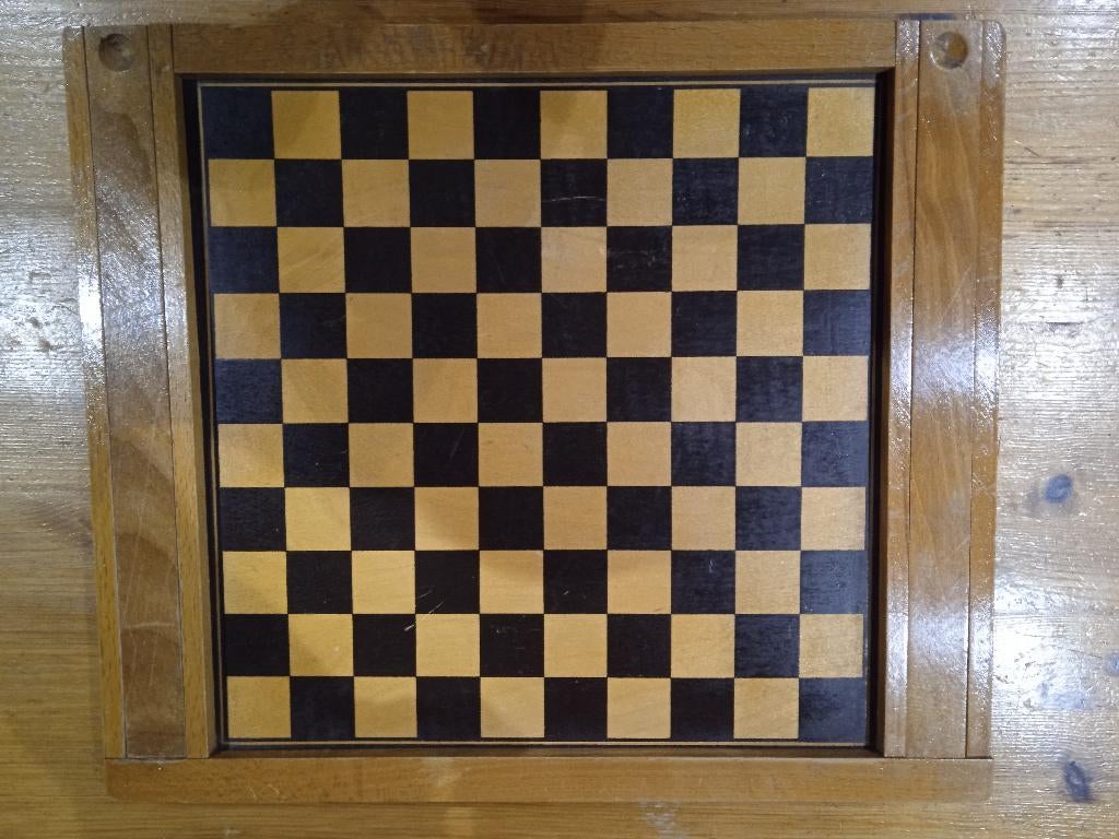 Plateau double face damier/échiquier ancien, Antiek en Kunst, Ophalen