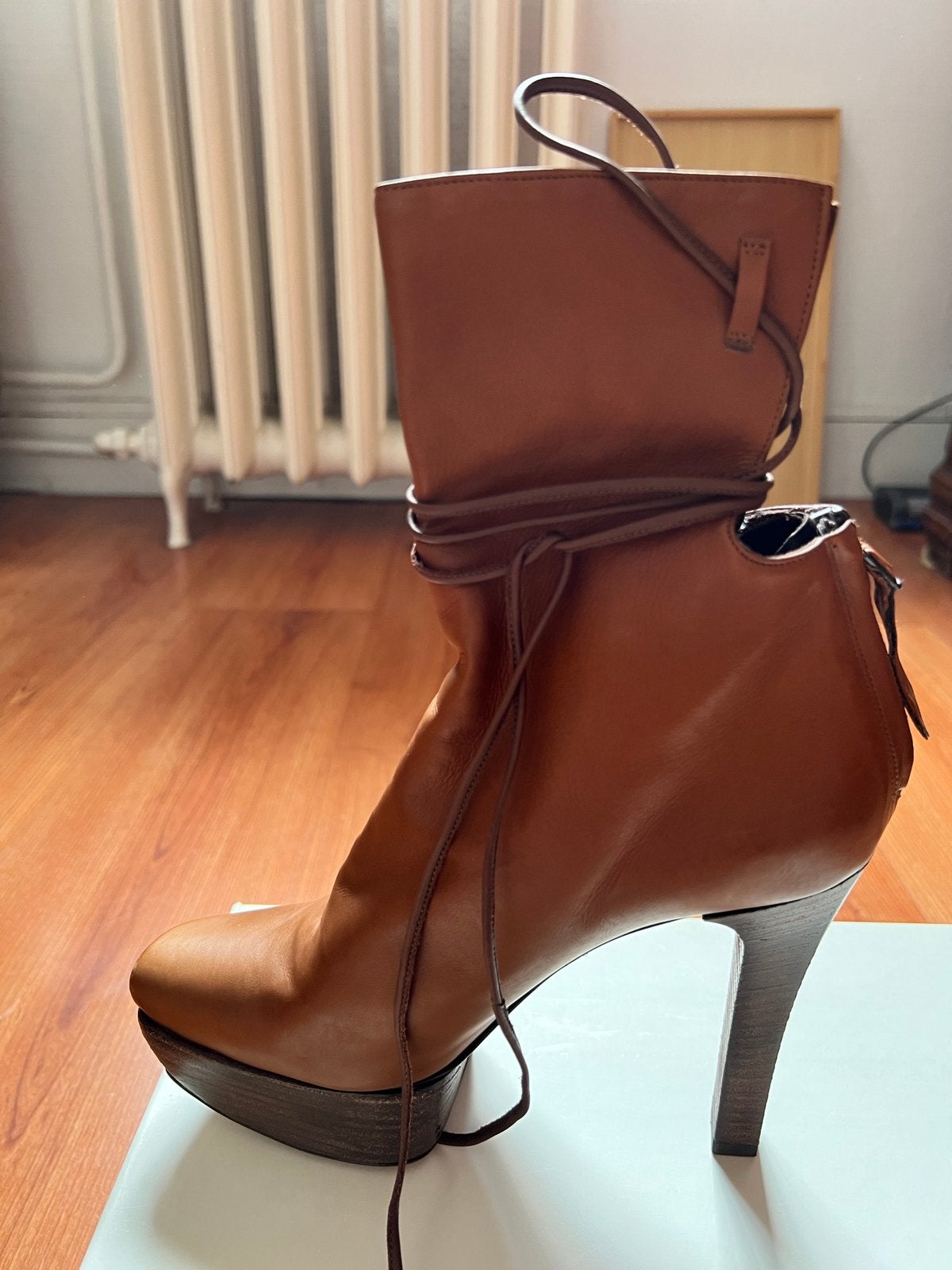 Bruine Leren hippe NYC pumps, Ophalen, Pumps, Bruin, Zo goed als nieuw
