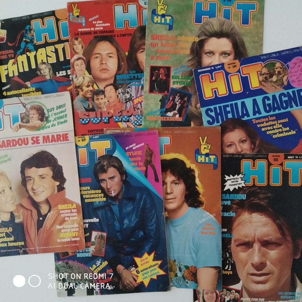 HIT magazine lot de 8 - 05 à 12/1976., Enlèvement ou Envoi, Utilisé, Musique, Cinéma ou TV